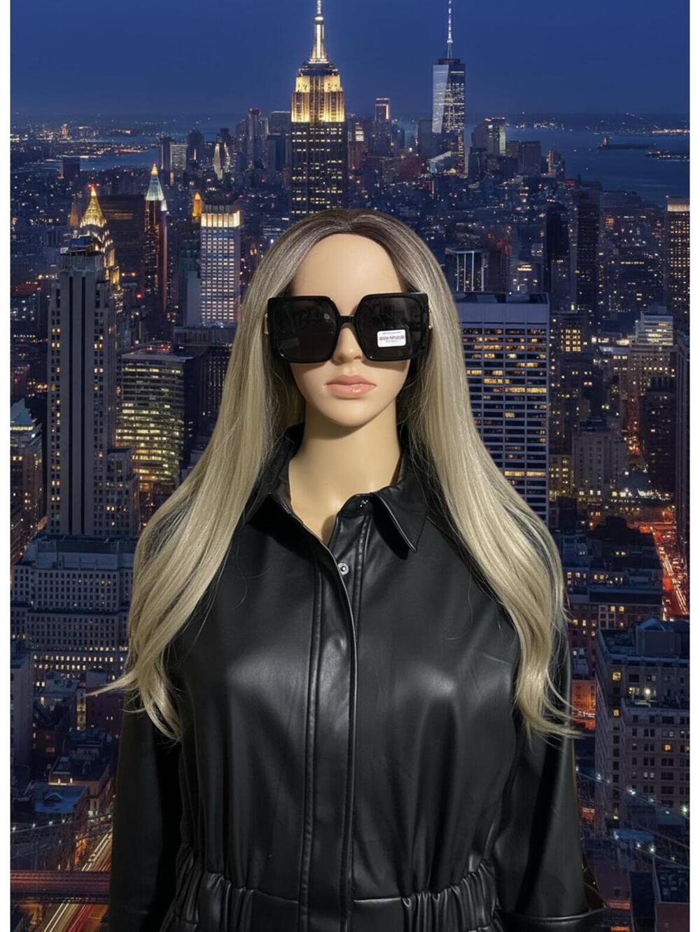 True Religion Oversized Square Black Sunglasses